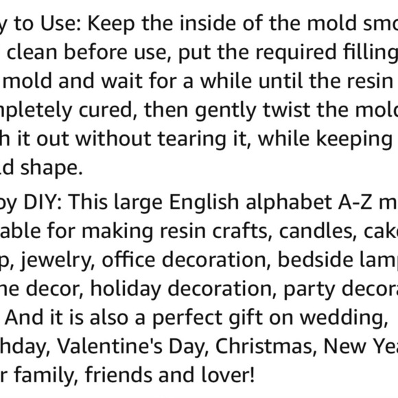 Large letter molds for resin ‘W’ - Picture 3 of 3